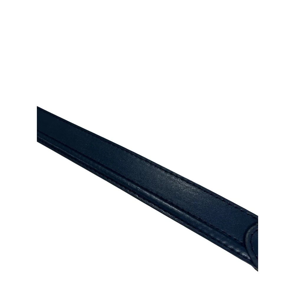 Kids A2023 Belt Kids XL Navy Blue Genuine Leather Silver Buckle Accessory D34
